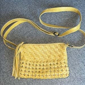 Latico lave Yellow Leather Crossbody good condition with one stain